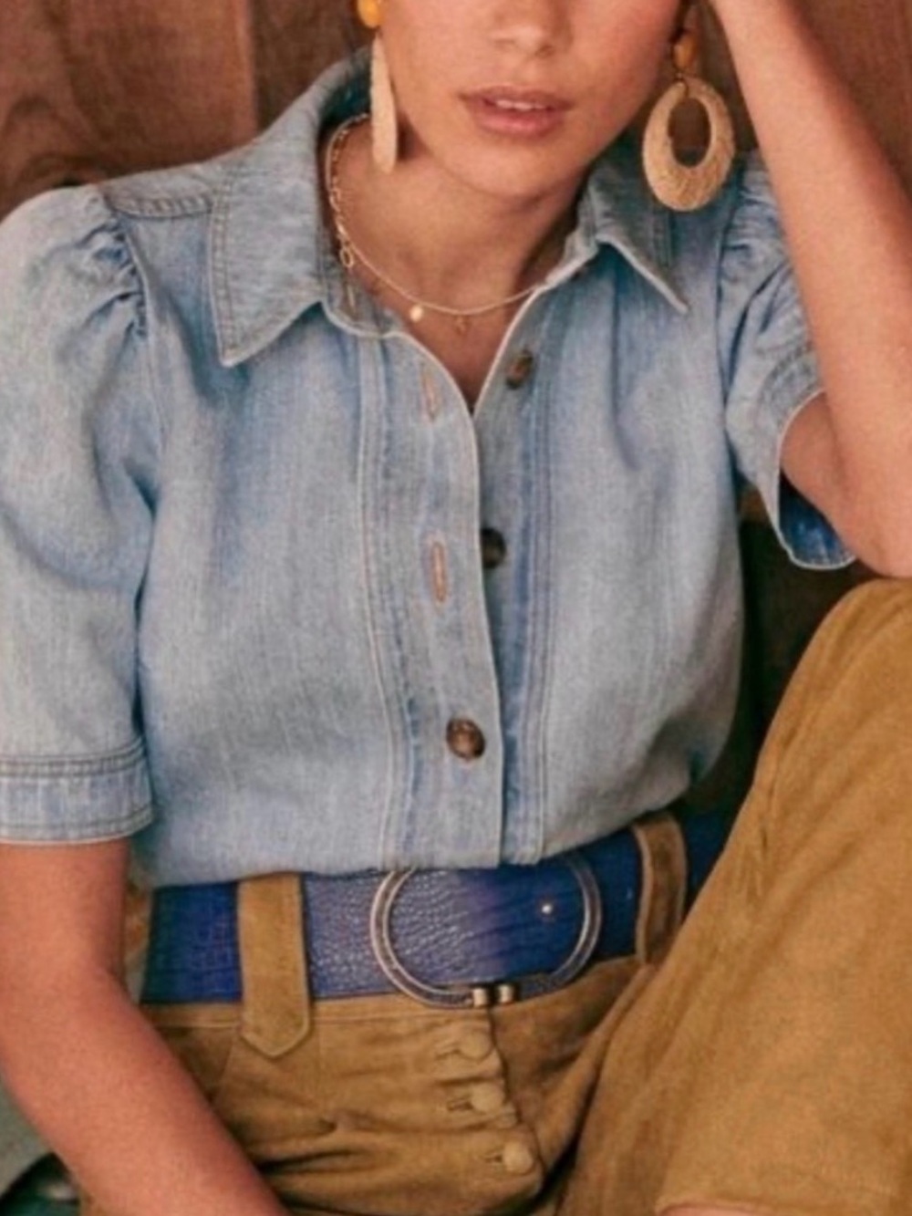 Seanne Kendall denim top size 46 (0145)